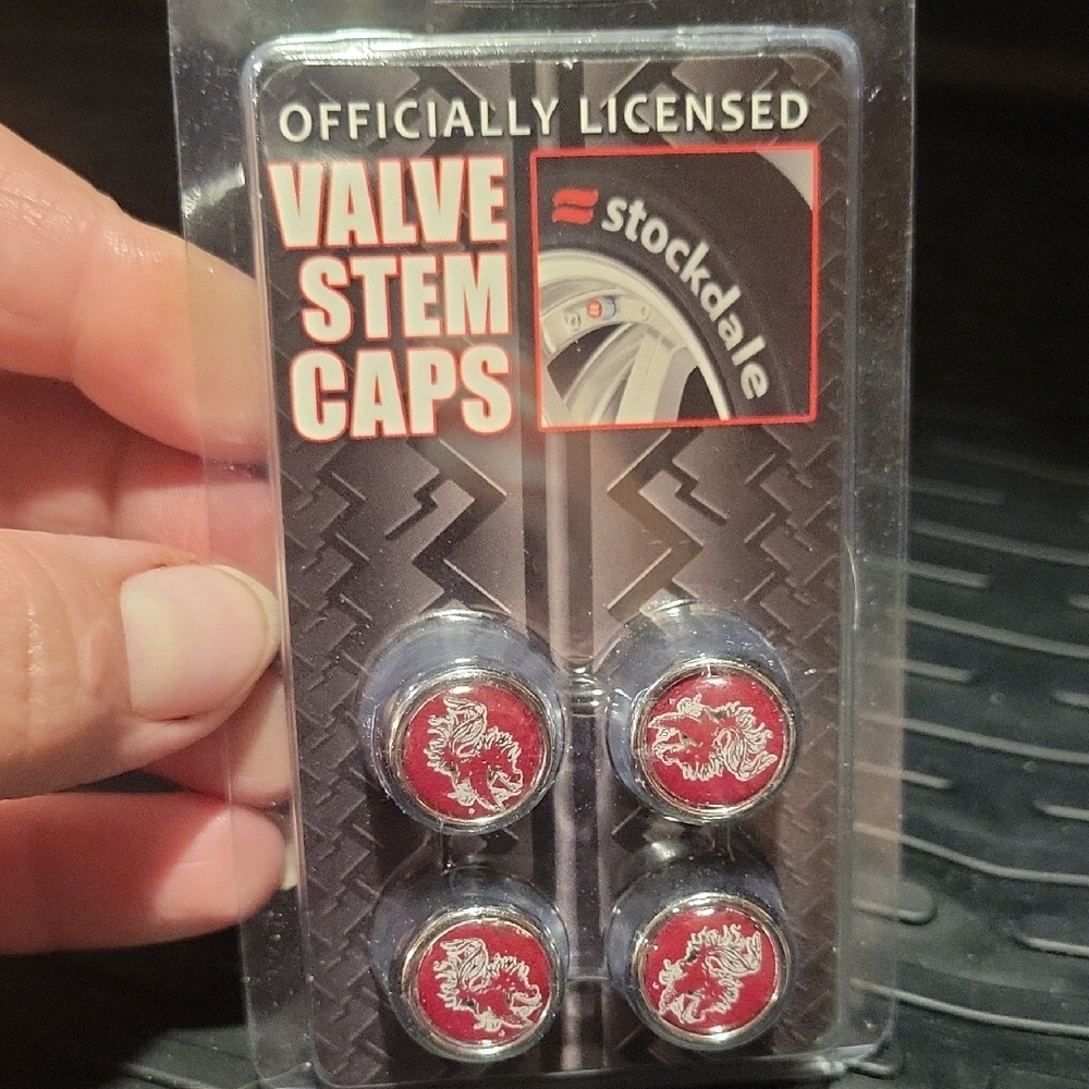 USC Gamecocks Valve Stem Caps